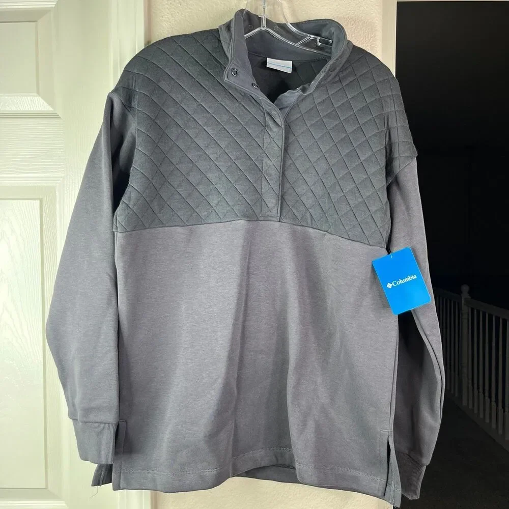 Columbia Women's Hart Mountain Quilted 1/2 Snap Sweater Size Small #561 - Picture 3 of 12